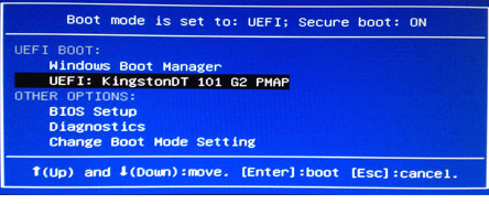 image of a Dell boot manager screen